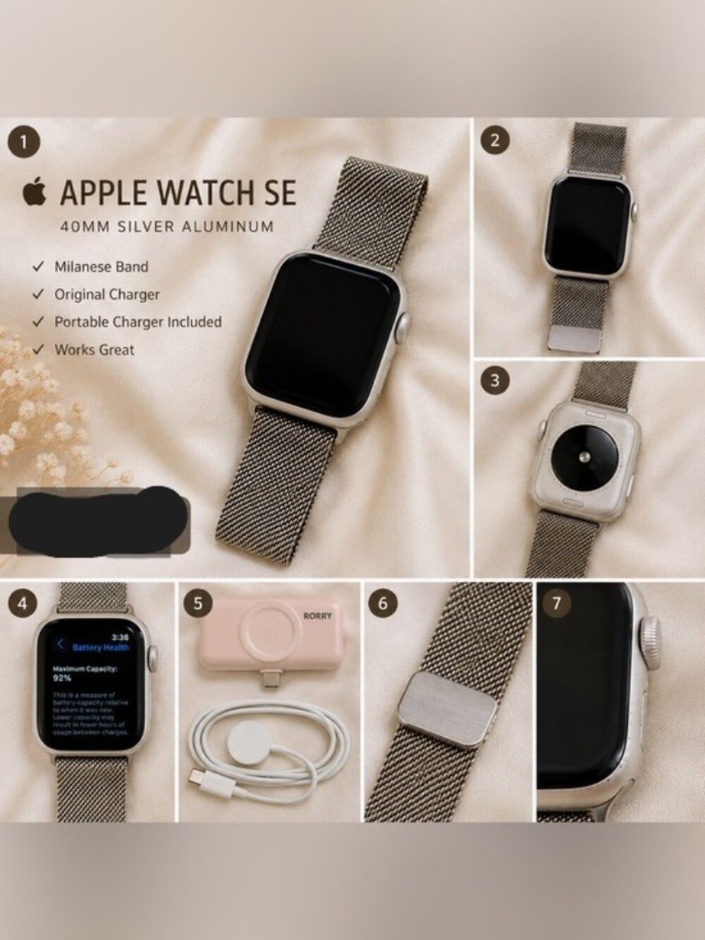 Apple Watch SE Silver with Stainless Silver Milanese Band